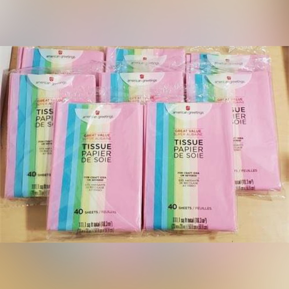 American Greetings Tissue Paper 40-Sheet Packs, Rainbow